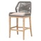 Saltoro Sherpi Intricate Rope Weaved Padded Barstool, Gray and Brown-